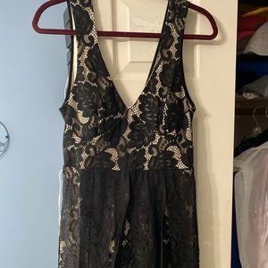 Black and nude lace dress
